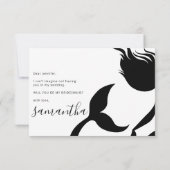Simple Mermaid Silhouette Bridesmaid Kaart (Achterkant)