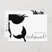Simple Mermaid Silhouette Bridesmaid Kaart (Voorkant / Achterkant)