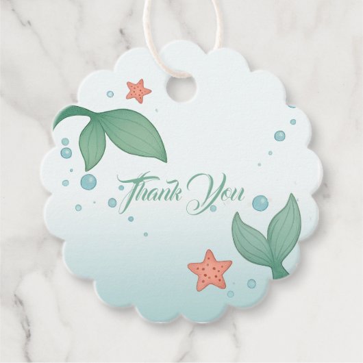 Simple mermaid's tails bedankjes labels (Voorkant)