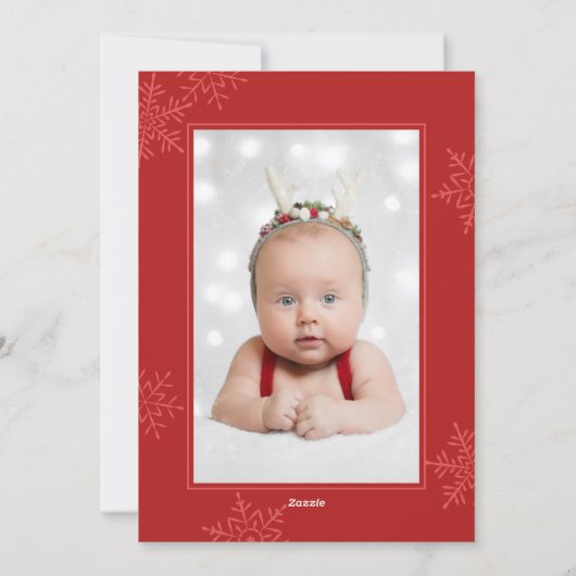 Simple Merry & Bright Script Snowflakes Christmas Feestdagenkaart (Achterkant)