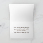 Simple Merry Christmas and Happy New Year Card Bedankkaart (Binnen)