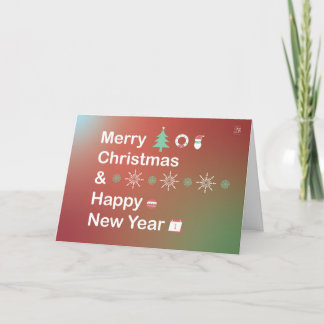 Simple Merry Christmas and Happy New Year Card Bedankkaart
