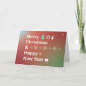 Simple Merry Christmas and Happy New Year Card Bedankkaart (Voorkant)