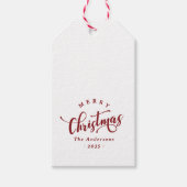 Simple Merry Christmas Calligraphy Script Cadeaulabel (Voorkant)