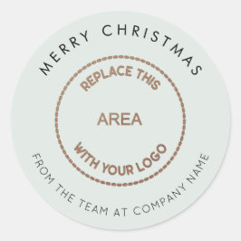 Simple Merry Christmas Company Logo Powder Blue Ronde Sticker