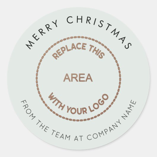 Simple Merry Christmas Company Logo Powder Blue Ronde Sticker (Voorkant)