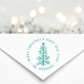 Simple Merry Christmas & Happy New Year Round  Rubberstempel