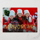 Simple Merry Christmas leuke leuke foto Folie Feestdagenkaart (Voorkant)