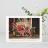 Simple Merry Christmas Monogrammed Photo Family (Staand voorkant)