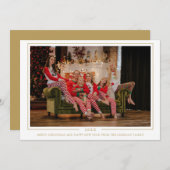 Simple Merry Christmas Monogrammed Photo Family (Voorkant / Achterkant)