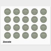 Simple Merry Christmas sage green knit pattern Ronde Sticker (Vel)