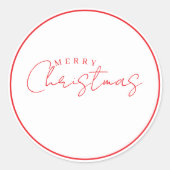 Simple Merry Christmas Typography Design Ronde Sticker (Voorkant)