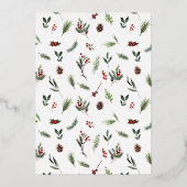 Simple Merry Kerstrode Winter Weduwfoto Folie Feestdagenkaart (Achterkant)