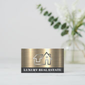 Simple Metal Home Logo | goudmarmer Visitekaartje (Staand voorkant)