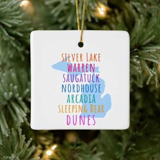 Simple Michigan Sleeping Bears Dunes Ornament (Boom)