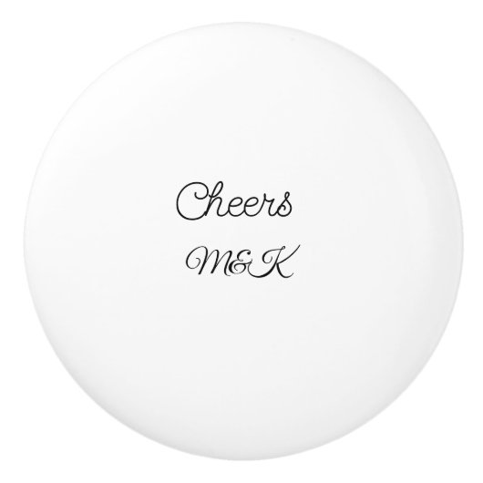 Simple minimal add name cheers couple name custom keramische knop (Voorkant)