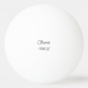 Simple minimal add name cheers couple name custom pingpongbal