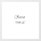 Simple minimal add name cheers couple name custom raamsticker (Vel)
