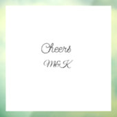 Simple minimal add name cheers couple name custom  raamsticker (Vel 3)