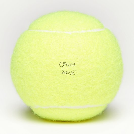 Simple minimal add name cheers couple name custom  tennisballen (Voorkant)