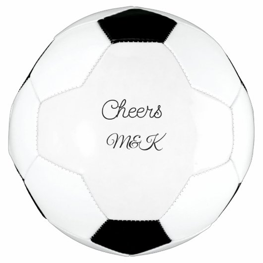 Simple minimal add name cheers couple name custom voetbal (Voorkant)