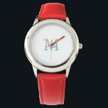 simple minimal add name monogram green pink blue t horloge<br><div class="desc">beautiful design</div>