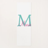 simple minimal add name monogram green pink blue t yogamat (Achterkant)