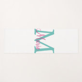 simple minimal add name monogram green pink blue t yogamat (Voorkant (horizontaal))