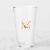 simple minimal add name monogram orange brown  thr glas (Achterkant)