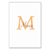 simple minimal add name monogram orange brown  thr kaart (Achterkant)