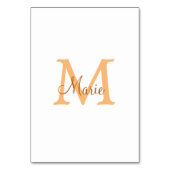 simple minimal add name monogram orange brown  thr kaart (Voorkant)