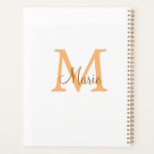simple minimal add name monogram orange brown thr planner (Achterkant)