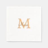 simple minimal add name monogram orange brown  thr servet (Voorkant)
