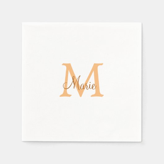 simple minimal add name monogram orange brown  thr servet (Voorkant)