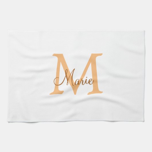 simple minimal add name monogram orange brown thr theedoek (Horizontaal)