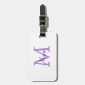 simple minimal add name monogram pink red throw bagagelabel (Voorkant verticaal)