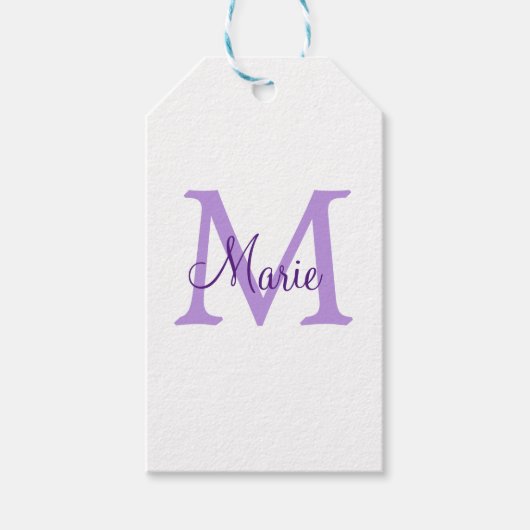 simple minimal add name monogram pink red throw cadeaulabel (Voorkant)