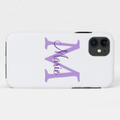 simple minimal add name monogram pink red throw Case-Mate iPhone case (Achterkant (horizontaal))