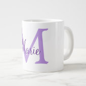simple minimal add name monogram pink red   throw  grote koffiekop (Voorkant rechts)