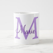 simple minimal add name monogram pink red   throw  grote koffiekop (Voorkant)