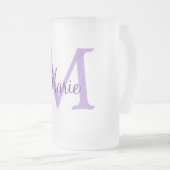 simple minimal add name monogram pink red throw matglas bierpul (Voorkant rechts)