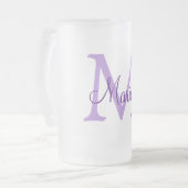 simple minimal add name monogram pink red throw matglas bierpul (Voorkant links)