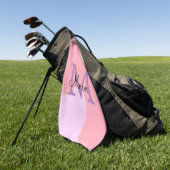simple minimal add name monogram pink red throw pi golfhanddoek (Groen)