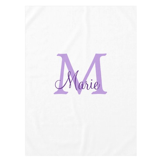 simple minimal add name monogram pink red throw tafelkleed (Voorkant)