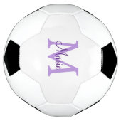simple minimal add name monogram pink red throw voetbal (Gedraaid)