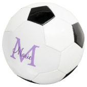 simple minimal add name monogram pink red throw voetbal (Drie kwart)