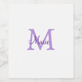 simple minimal add name monogram pink red throw wijn etiket (Enkel label)