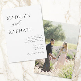 Simple Minimal Add Photo Wedding Kaart