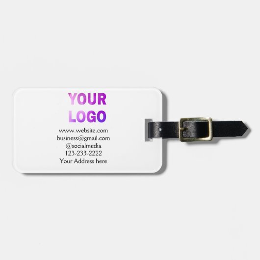 simple minimal add your logo/design here text pos bagagelabel (Voorkant horizontaal)