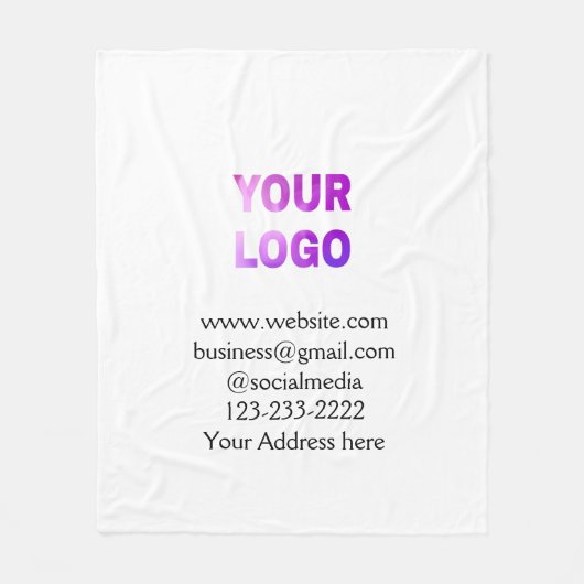 simple minimal add your logo/design here text pos fleece deken (Voorkant)